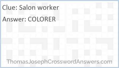 Salon worker crossword. Things To Know About Salon worker crossword. 